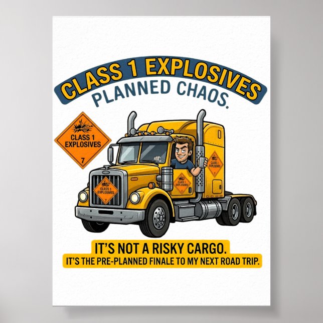 Poster Class 1 Explosives Trucker  | ADR digital download (Frente)