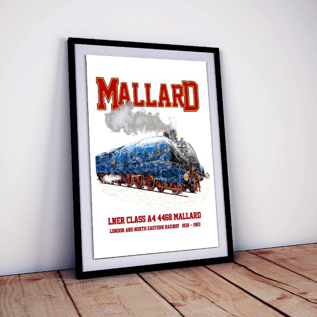 Poster Class A4 Mallard - World Fastest Steam Locomotive (Criador carregado)