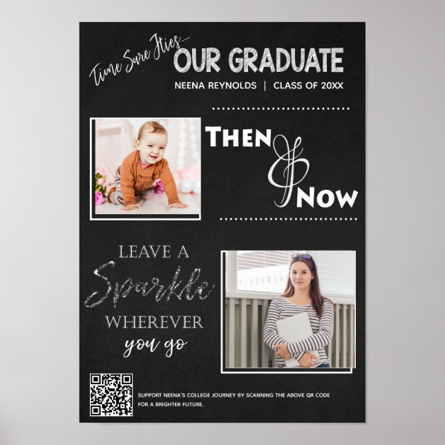 Poster Class of 20XX Keepsake Then and Now Graduation  (Frente)