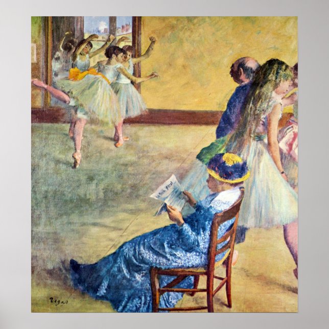 Pôster Classe balé, Salão de Dança por Edgar Degas (Frente)