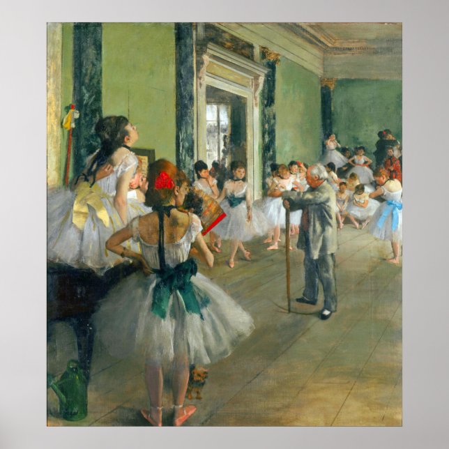Pôster Classe de balé por Edgar Degas (Frente)