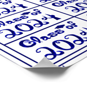 Poster Classe de Etiquetas de Fonte de Tecido Azul-Brilha