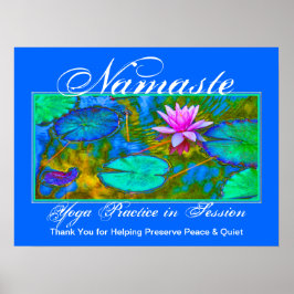 Poster Classe Yoga Mantenha Quieto Lotus Elegante