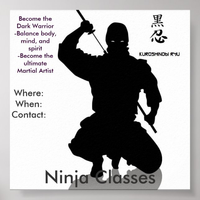 Pôster Classes Ninja, Onde: Quando... (Frente)