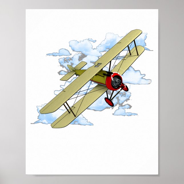 Poster Classic Aviation Biplane (Frente)