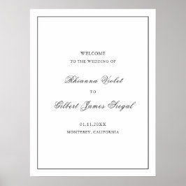 Poster Classic Border Black and White Timeless Wedding