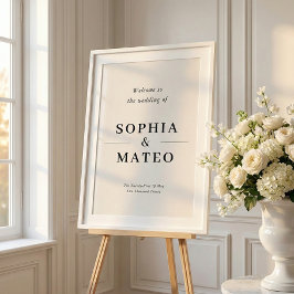 Pôster Classic Elegant Wedding Welcome Sign