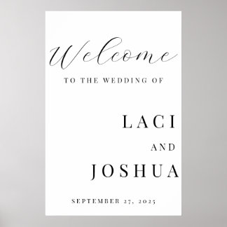 Poster Classic Elegant Welcome Wedding Sign – Timeless