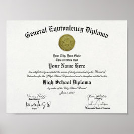 Poster Classic General Equivalency High School Diploma