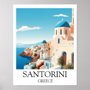 Poster Classic Santorini Viagem Trabalho de arte - Grego
