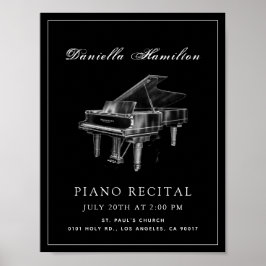 Poster Classic Simple Black Piano Recital
