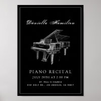 Classic Simple Black Piano Recital