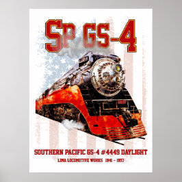 Poster Classic Southern Pacific GS-4 Steam Locomotive