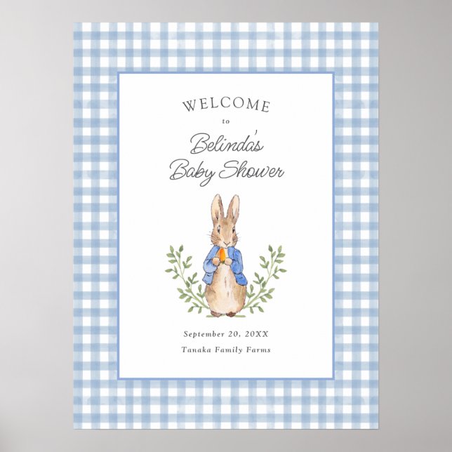 Poster Classic Storybook Rabbit Baby Shower Welcome (Frente)