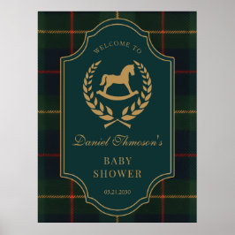 Poster classic Vintage Polo Horse Party Baby shower 