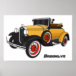 Poster Classic yellow car 1931