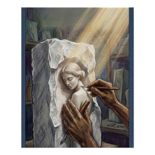 Pôster Classical Marble Carving Illustration