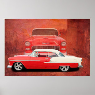 Poster clássico 1955 do carro 1956 Chevy 55 56