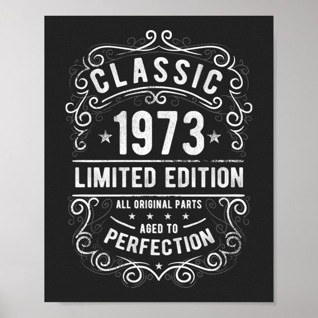 Poster Clássico 1973 | Presente de Aniversário Edição Lim (Frente)