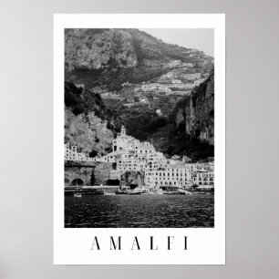 Poster clássico Amalfi preto e branco