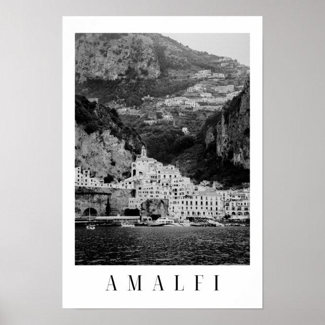 Poster clássico Amalfi preto e branco (Frente)
