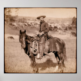Pôster CLÁSSICO AMERICANO COWBOY c. 1888
