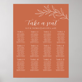 Poster Clássico Casamento Boho Terracota
