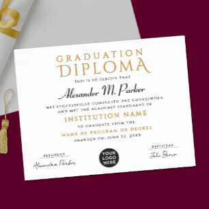 Poster Clássico Chic Preto Dourado Logotipo de Gradução D