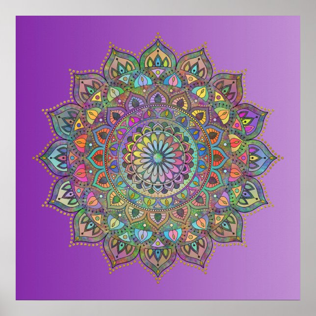 Poster Clássico Colorosamente Mandala Índia Estilo 1 (Frente)
