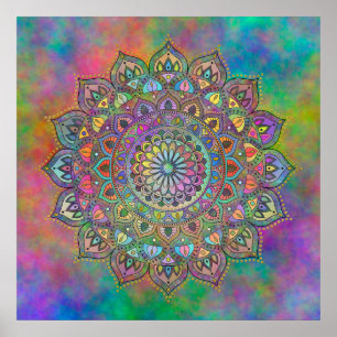 Poster Clássico Colorosamente Mandala Índia Estilo 1