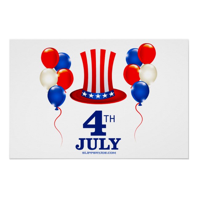 Pôster Clássico do dia da Independência de 4 de julho do  (Frente)