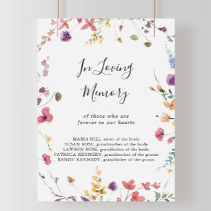 Poster Clássico Floral Selvagem Colorido Em Memória Carin