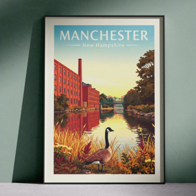 Poster Clássico Manchester New Hampshire (Criador carregado)