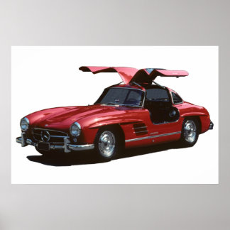 Poster Clássico Mercedes Benz SLR300 Gullwing