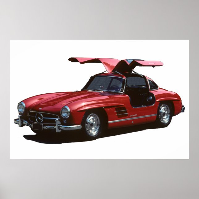 Poster Clássico Mercedes Benz SLR300 Gullwing (Frente)