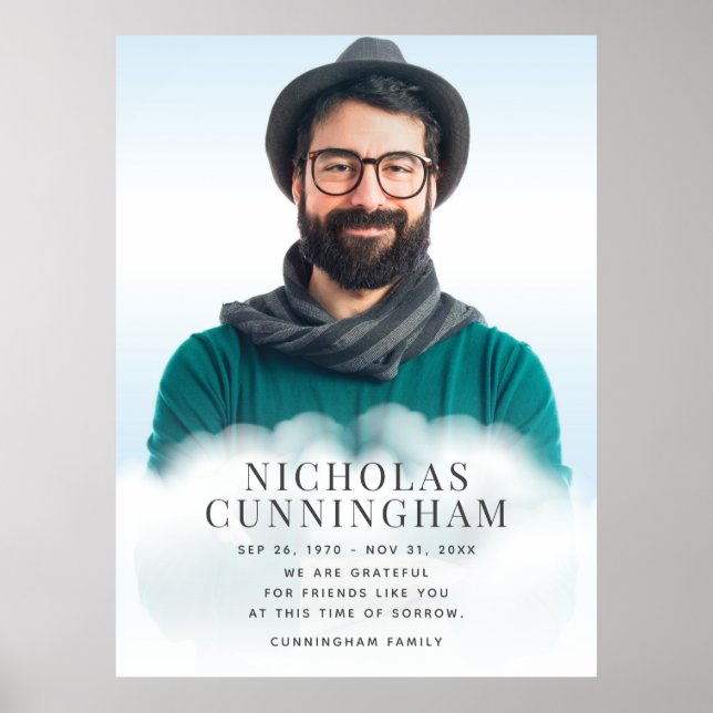 Poster Clássico Moderno Memória nas Nuvens Foto Simples (Frente)