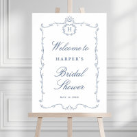 Clássico Moderno Quadro Francês Casamento Azul Poe
