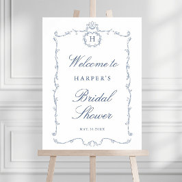 Poster Clássico Moderno Quadro Francês Casamento Azul Poe
