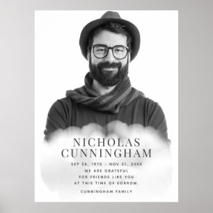 Poster Clássico Moderno Simples Memorial em Nuvens Foto