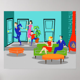 Poster clássico retro da televisão