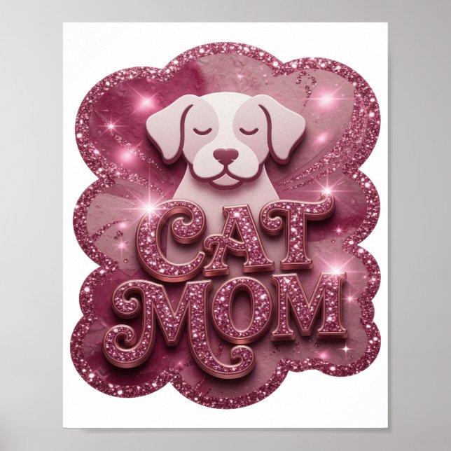 Poster Clássico Rosa GATA MÃE (Frente)