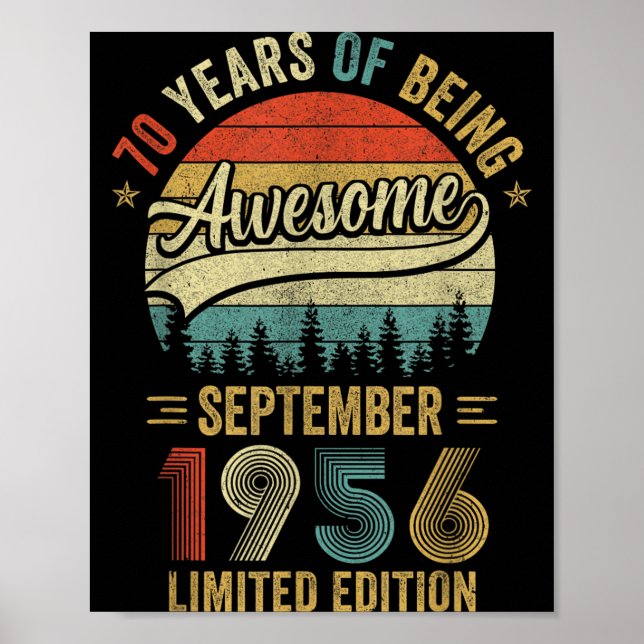 Poster Clássico setembro 1956 70 Anos de Idade Aniversári (Frente)