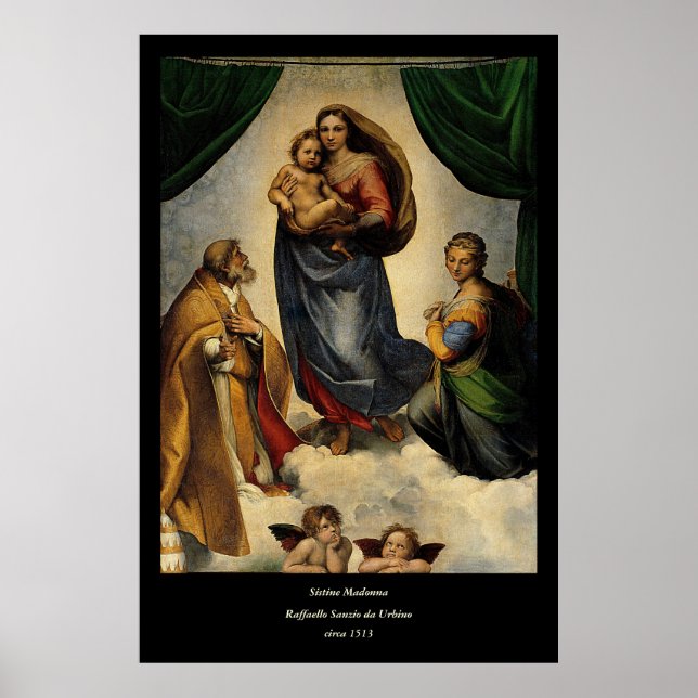 Pôster Clássico "Sistine Madonna" (cerca de 1513) de Rafa (Frente)