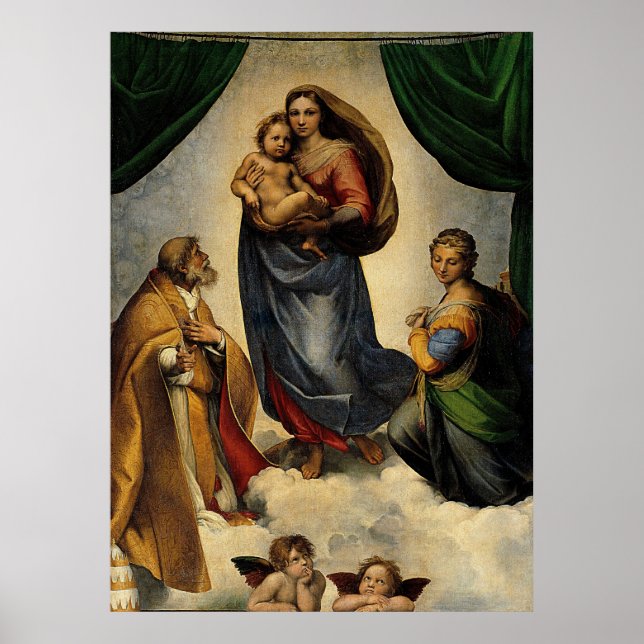 Pôster Clássico "Sistine Madonna" (cerca de 1513) de Rafa (Frente)