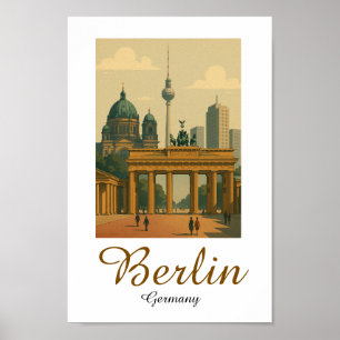 Poster Clássico Vintage Berlin Germany Landmark