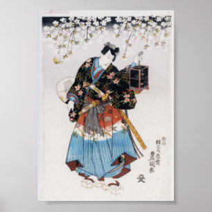 Poster Clássico Vintage Ukiyo-e Samurai Old Scroll Impres