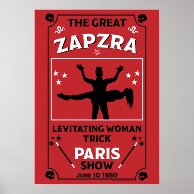 Poster Clássico Vintage vitoriano Mágico Show (Frente)