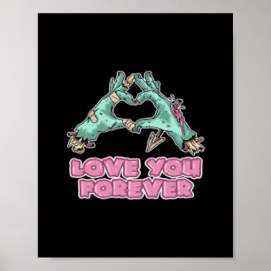 Poster Clássico Zombie - Coração E Mãos De Esqueleto