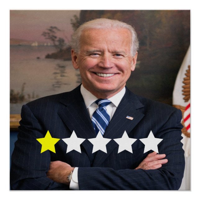 Pôster Classificação de Aprovação do Presidente Joe Biden (Frente)