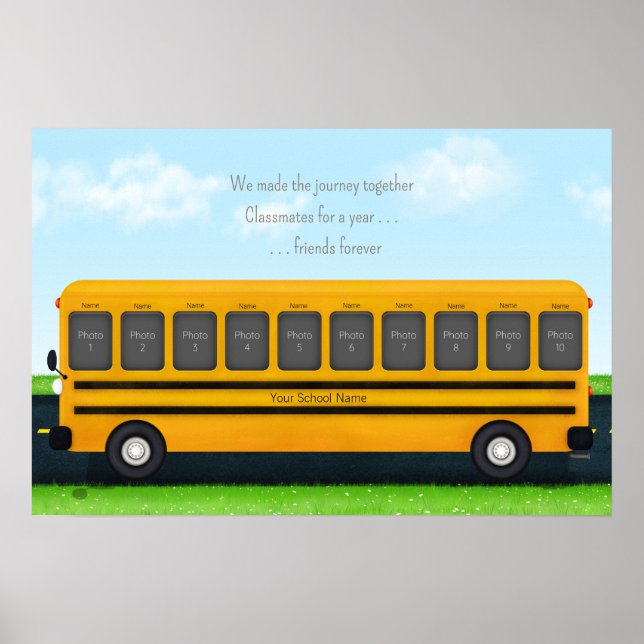 Poster Classmates & Friends Yellow School Bus 10 Fotos (Frente)